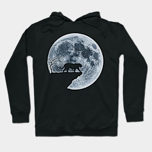 Tiger Halloween Costume Moon Silhouette Creepy Hoodie